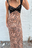 Cheetah & Lace Maxi Dress