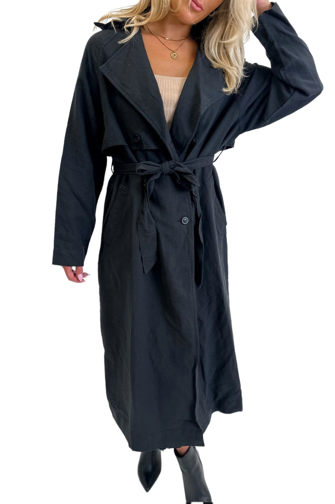 India Trench Coat Black- FINAL SALE