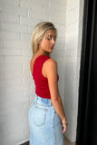 Erica One Shoulder Top Crimson