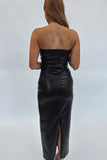 Coco Strapless Vegan Leather Dress