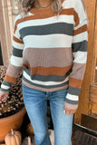 Orange & Grey Stripe Sweater