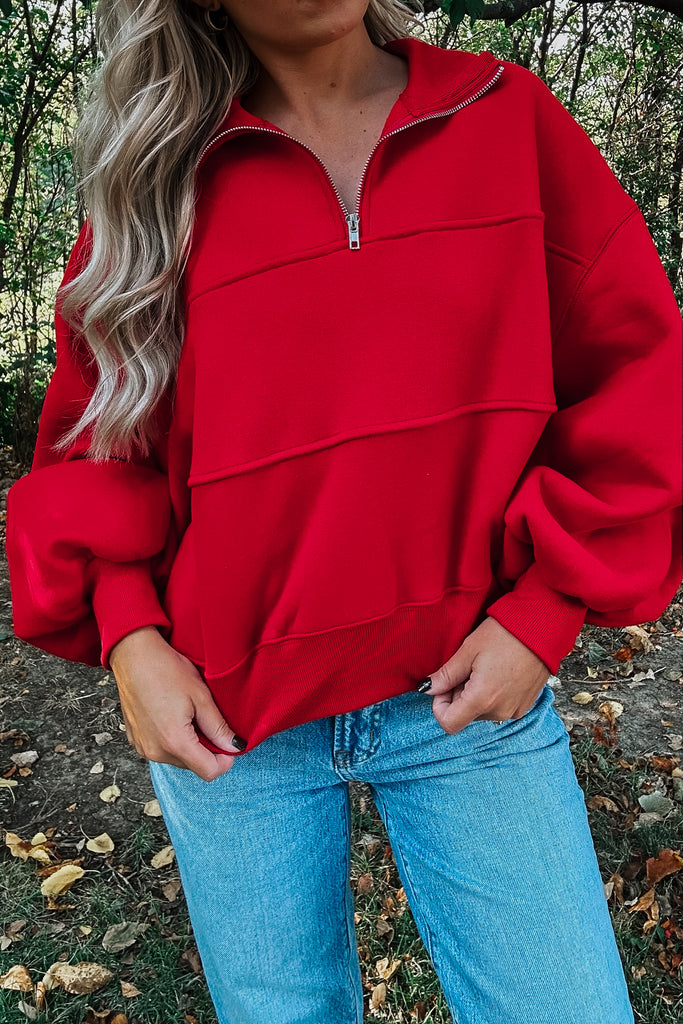 Britt Quarter Zip Red