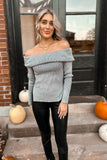 Charcoal Off Shoulder Sweater