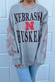 Nebraska Huskers Star Sleeve Crewneck