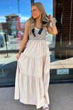 May Tiered Maxi Dress Beige