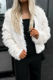 Brielle Crop Fur Coat White