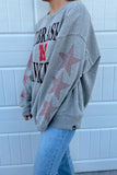 Nebraska Huskers Star Sleeve Crewneck