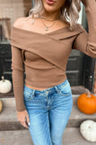 Tara Off Shoulder Sweater Brown