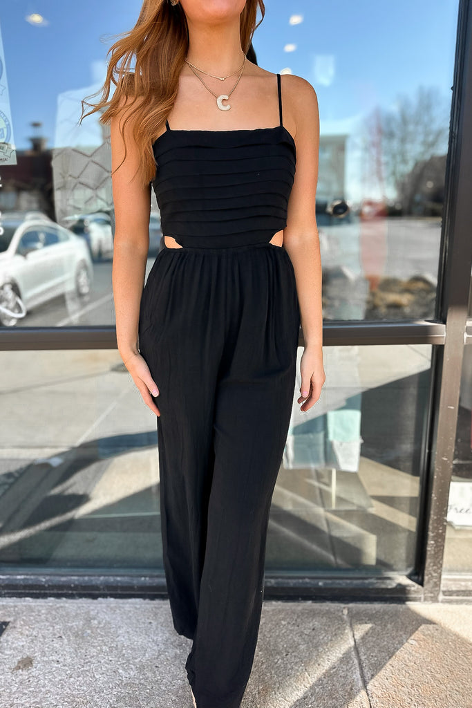 Clara Linen Jumpsuit Black