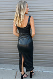 LA Leather Dress Black