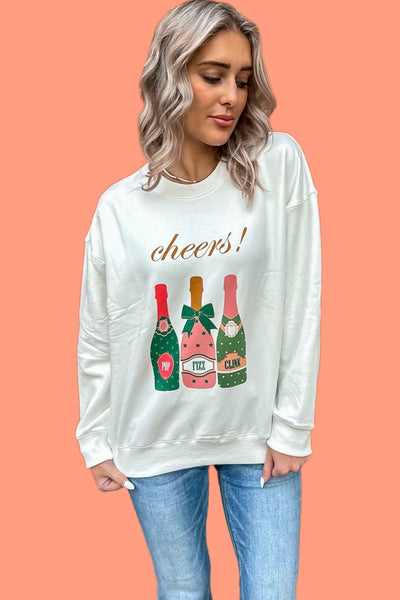 Cheers Champagne Crew White