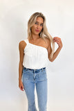 Marisol One Shoulder Top White- FINAL SALE