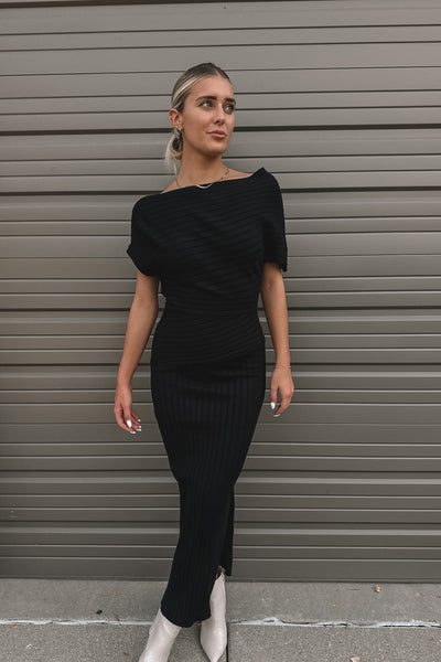 Chicago Knit Maxi Dress Black