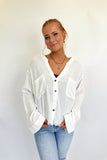 Fall Button Down Top White