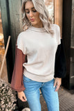 Candice Color Sleeve Sweater Beige