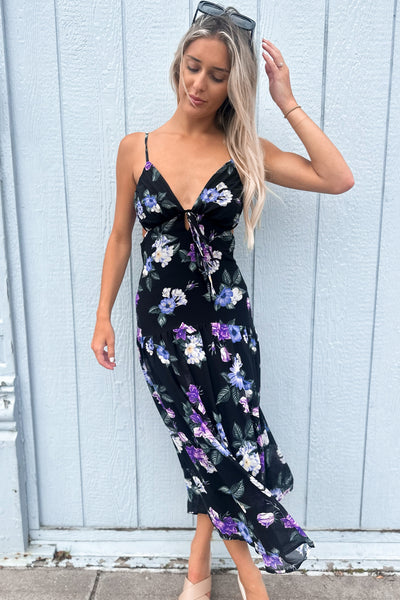 Rory Midi Dress Black/Floral