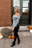 Charcoal Off Shoulder Sweater