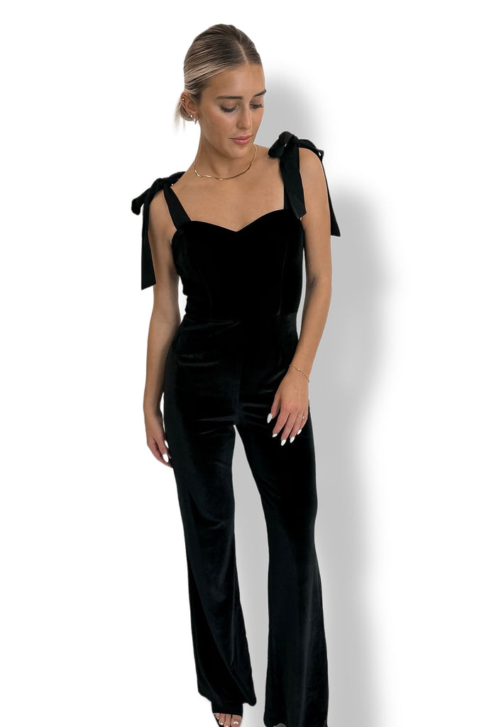 New York Velvet Jumpsuit Black