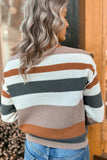 Orange & Grey Stripe Sweater