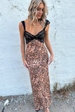 Cheetah & Lace Maxi Dress