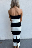 Coco Cream/Black Strapless Dress