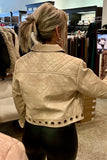 Circles Pleather Jacket- Beige