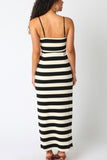 Dallas Stripe Knit Dress- Black/Ivory