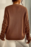 Pearl Me Sweater- Brown