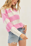 Ashley Rugby Sweater- PINK