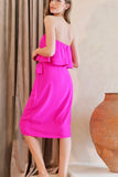 Adore Strapless Wrap Dress Fuchsia