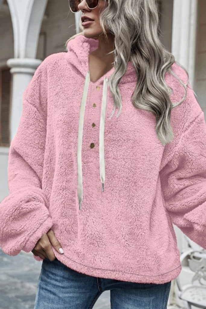 Crush Button Hoodie Pink