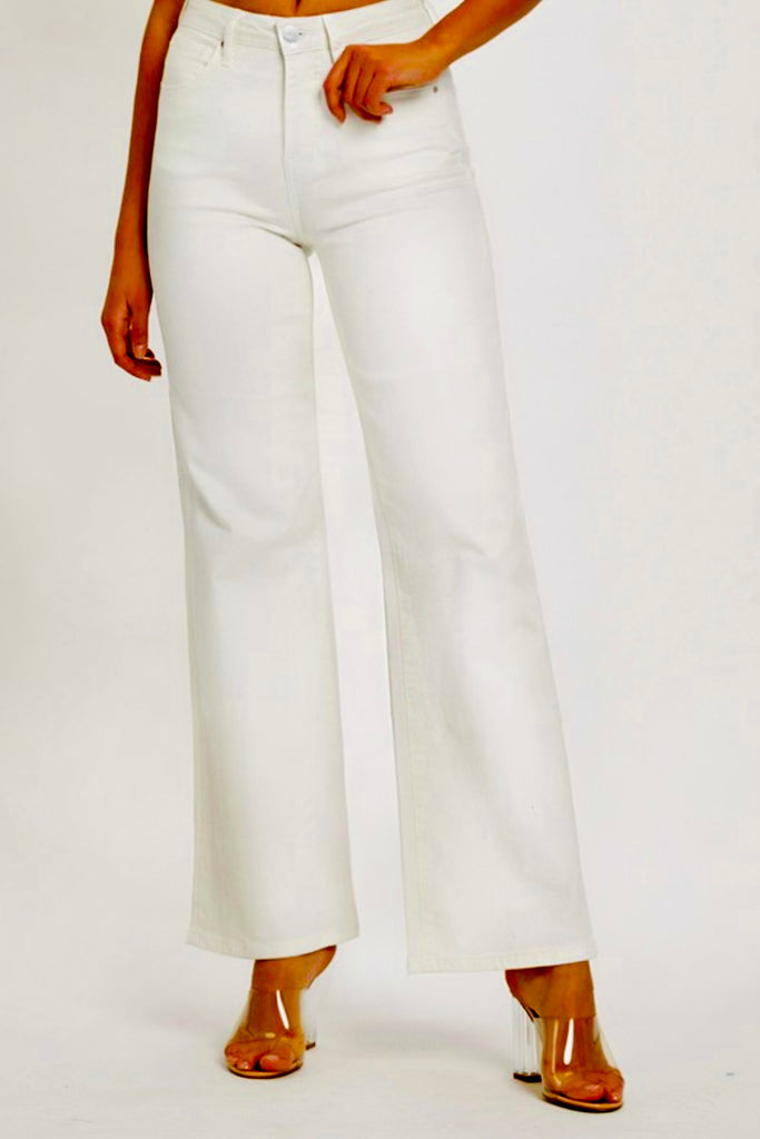 Natalie Tummy Control Wide Leg - White