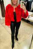 Holly Red Faux Fur Jacket