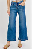 Allie High Rise Crop Wide- Medium Wash