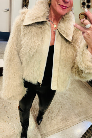 Going Out Faux Fur- Beige