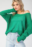 Jessica Eyelet Sweater- Green