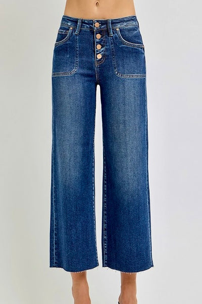 Risen Wide Leg Button Jean- Pre Order