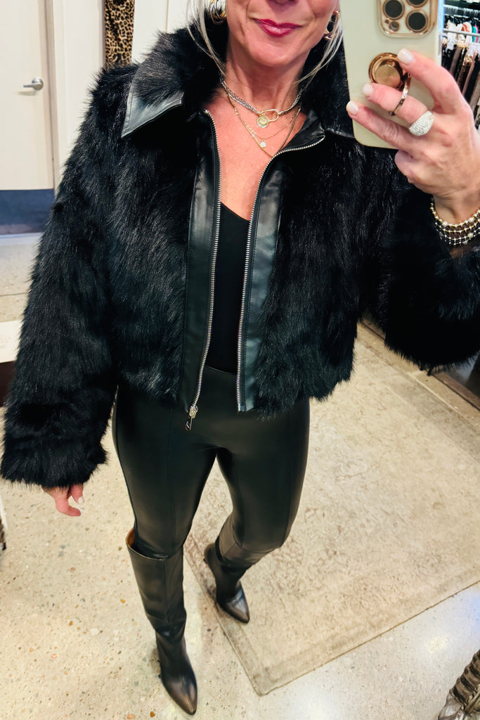 Going Out Faux Fur - Black