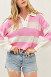 Ashley Rugby Sweater- PINK