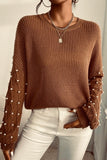 Pearl Me Sweater- Brown