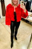 Holly Red Faux Fur Jacket