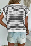 Alix Stripe Knit Top Black