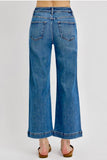 Allie High Rise Crop Wide- Medium Wash