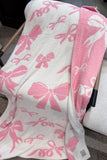 Bow Reversible Blanket - Pink